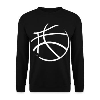 Basketball Ball Skizze - Unisex Pullover - Schwarz - Vorne - Alina (178cm) & Michal (187cm)
