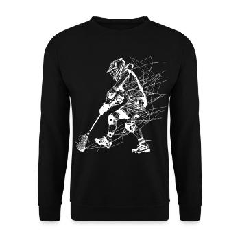 Lacrosse Player Line Art - Unisex Sweatshirt - black - Front - Alina (178cm) & Michal (187cm)