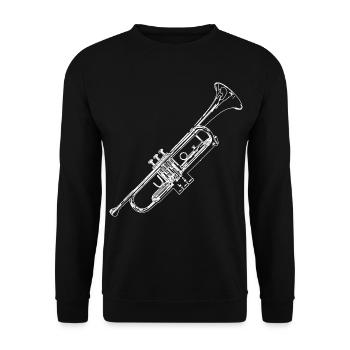 Croquis de trompettes rétro - Sweat-shirt Unisexe - noir - Devant - Alina (178cm) & Michal (187cm)