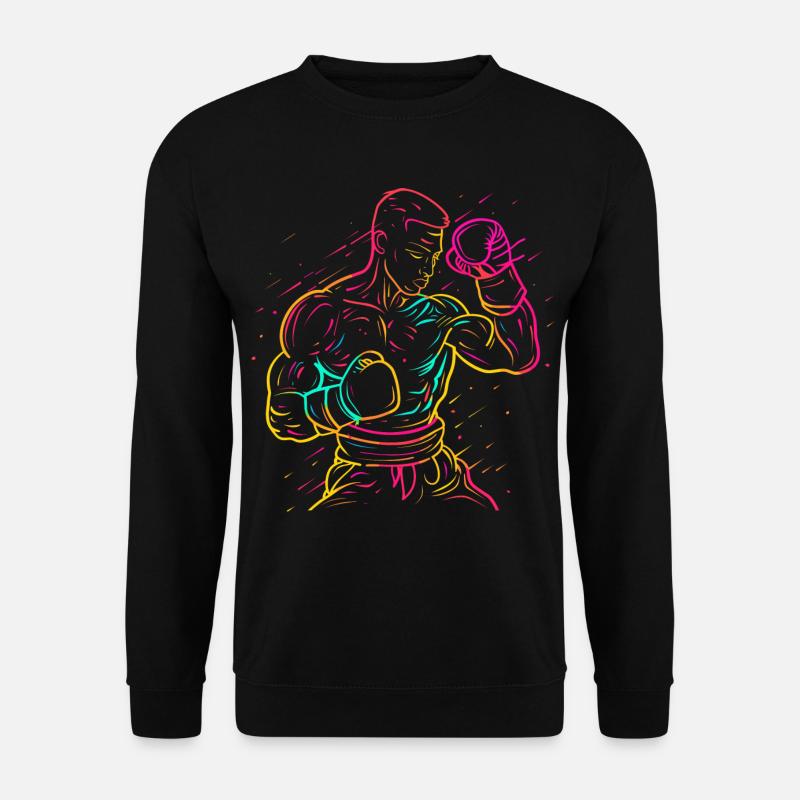 Kickboxer Zeichnung 80er Look - Unisex Pullover - Schwarz