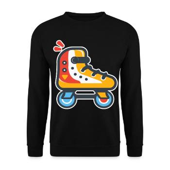patins à roulettes look dessin animé - Sweat-shirt Unisexe - noir - Devant - Alina (178cm) & Michal (187cm)