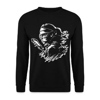 Lacrosse player - Unisex Sweatshirt - black - Front - Alina (178cm) & Michal (187cm)