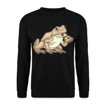Frog Pizza - Unisex Sweatshirt - black - Front - Alina (178cm) & Michal (187cm)