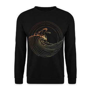Female Surfer Sketch - Unisex Sweatshirt - black - Front - Alina (178cm) & Michal (187cm)