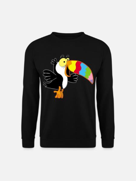 Vogel und mehrfarbiger Schnabel - Unisex Pullover - Schwarz
