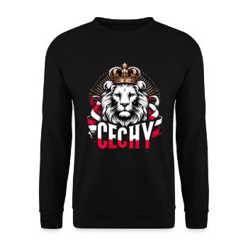 Cechy Bohême République tchèque Lion drapeau cadeau - Sweat-shirt Unisexe - noir - Devant - Alina (178cm) & Michal (187cm)