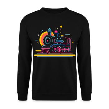 Caricature ferroviaire - Sweat-shirt Unisexe - noir - Devant - Alina (178cm) & Michal (187cm)
