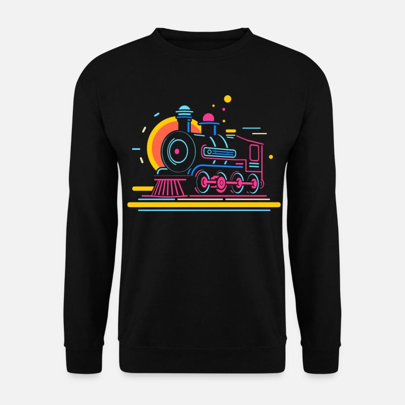 Eisenbahn Karikatur - Unisex Pullover - Schwarz