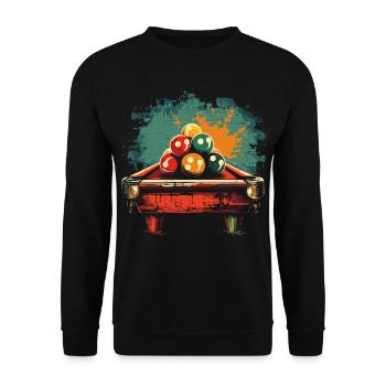 Billard Comic Stil - Unisex Pullover - Schwarz - Vorne - Alina (178cm) & Michal (187cm)
