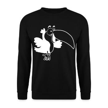 Oiseau toucan blanc - Sweat-shirt Unisexe - noir - Devant - Alina (178cm) & Michal (187cm)