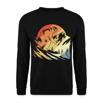 Snowboarder Vintage Look - Unisex Sweatshirt - black - Front - Alina (178cm) & Michal (187cm)