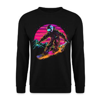 Snowboarder Vaporwave - Unisex Sweatshirt - black - Front - Alina (178cm) & Michal (187cm)
