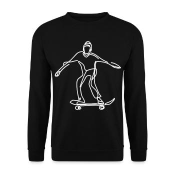 Skateboarder Drawing - Unisex Sweatshirt - black - Front - Alina (178cm) & Michal (187cm)