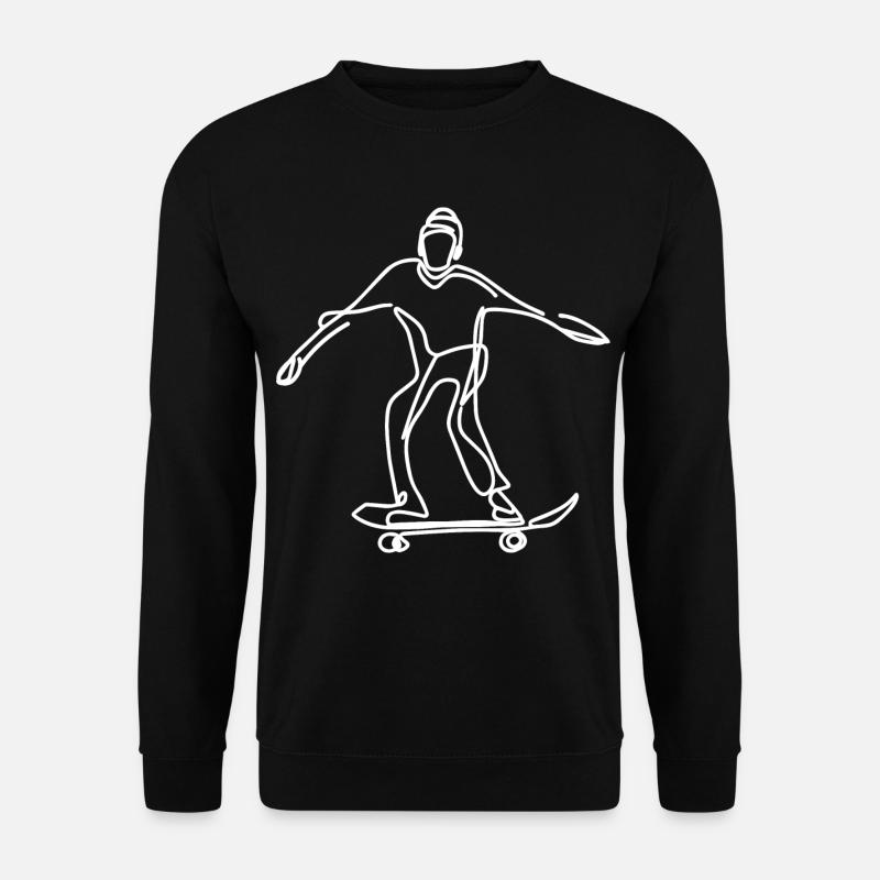 Skateboarder Drawing - Unisex Sweatshirt - black