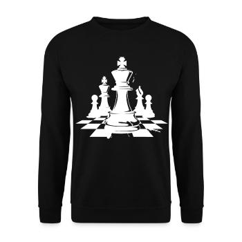 Chess Pieces Drawing - Unisex Sweatshirt - black - Front - Alina (178cm) & Michal (187cm)