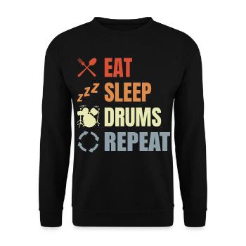 Routine de tambour - Sweat-shirt Unisexe - noir - Devant - Alina (178cm) & Michal (187cm)