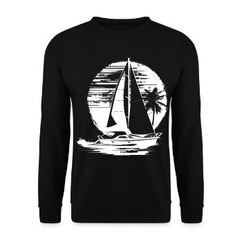 Segeln Zeichnung - Unisex Pullover - Schwarz - Vorne - Alina (178cm) & Michal (187cm)