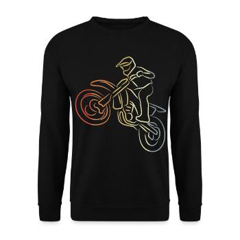 Motocross Line Drawing - Unisex Sweatshirt - black - Front - Alina (178cm) & Michal (187cm)