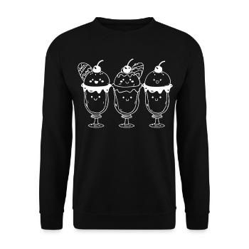 cream sundae comic look - Unisex Sweatshirt - black - Front - Alina (178cm) & Michal (187cm)