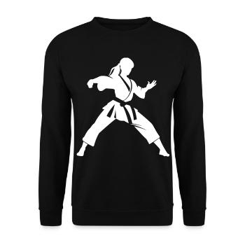 Karateka Woman Sketch - Unisex Sweatshirt - black - Front - Alina (178cm) & Michal (187cm)