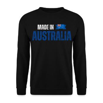Made in Australia, Australian pride - Unisex Sweatshirt - black - Front - Alina (178cm) & Michal (187cm)