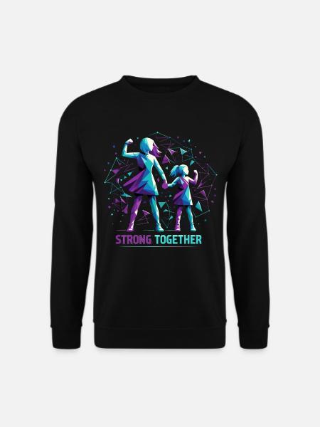 Mutter und Tochter zusammen stark Geometrie Gesche - Unisex Pullover - Schwarz