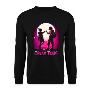 Mutter und Tochter cooles Traumteam Team Geschenk - Unisex Pullover - Schwarz - Vorne - Alina (178cm) & Michal (187cm)