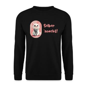 Le chat fier « le fait soi-même » - Sweat-shirt Unisexe - noir - Devant - Alina (178cm) & Michal (187cm)
