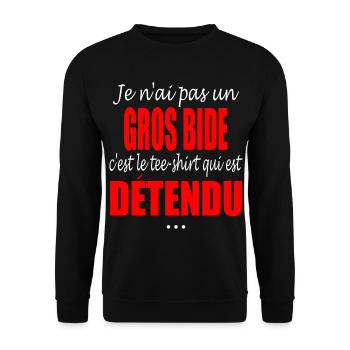 Je n'ai pas un gros bide - Sweat-shirt Unisexe - noir - Devant - Alina (178cm) & Michal (187cm)