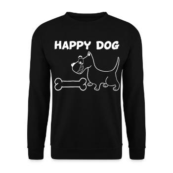 Un chien heureux (blanc) - Sweat-shirt Unisexe - noir - Devant - Alina (178cm) & Michal (187cm)
