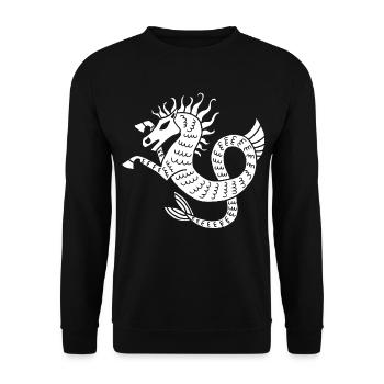 Cheval de mer blanc - Sweat-shirt Unisexe - noir - Devant - Alina (178cm) & Michal (187cm)
