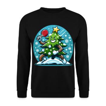 Table Tennis Christmas Tree Costume Christmas Tree - Unisex Sweatshirt - black - Front - Alina (178cm) & Michal (187cm)