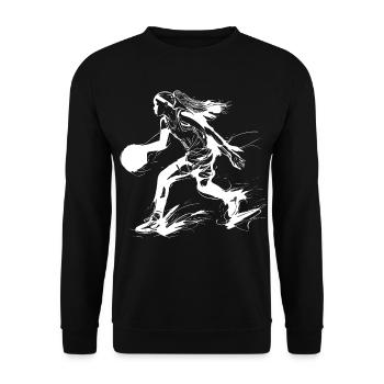 Basketballerin - Unisex Pullover - Schwarz - Vorne - Alina (178cm) & Michal (187cm)