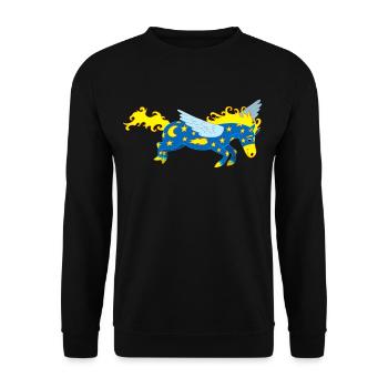 Cheval Pégase - Sweat-shirt Unisexe - noir - Devant - Alina (178cm) & Michal (187cm)