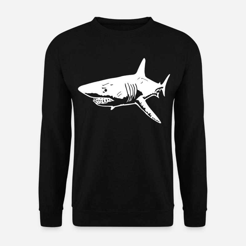 The predatory white shark - Unisex Sweatshirt - black