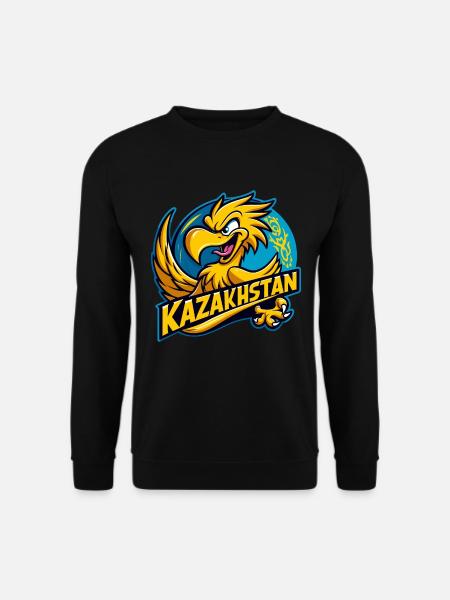 Kasachstan Adler Wappen Cartoon Flagge Geschenk - Unisex Pullover - Schwarz