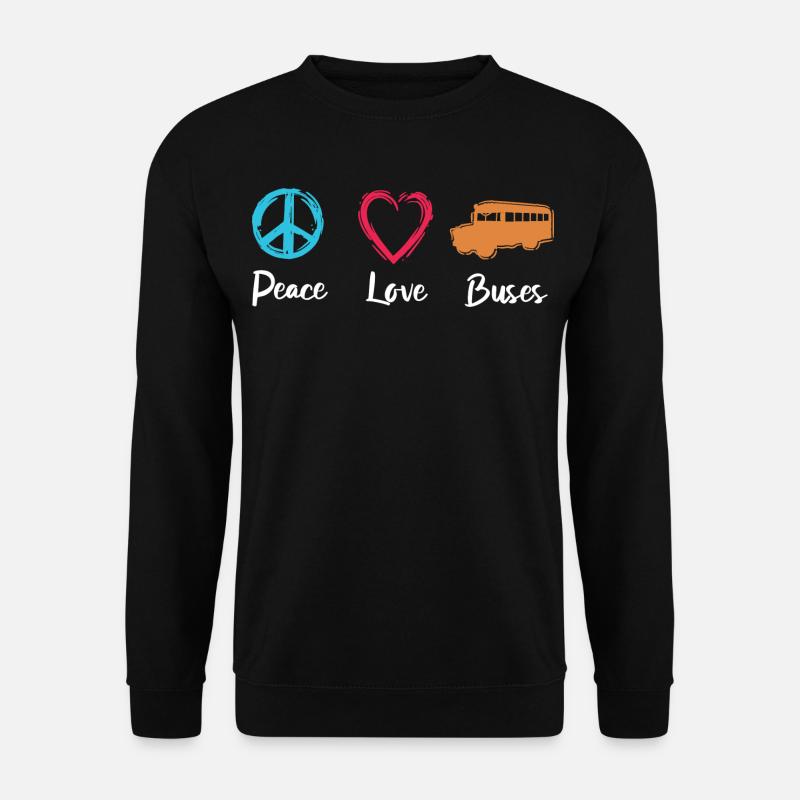 Peace Love Buses - Unisex Sweatshirt - black