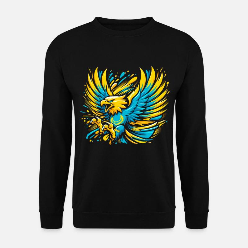 Kasachstan Adler Flagge Fahne cool Geschenk - Unisex Pullover - Schwarz