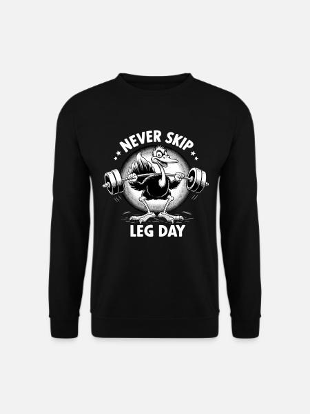 Leg Day Strauß Beintraining witzig Gym Geschenk - Unisex Pullover - Schwarz