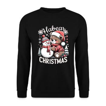 Habear Noël Ours Bonhomme de neige Cadeau de neige - Sweat-shirt Unisexe - noir - Devant - Alina (178cm) & Michal (187cm)