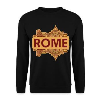 Rome Italy Skyline - Unisex Sweatshirt - black - Front - Alina (178cm) & Michal (187cm)