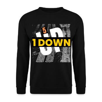 1 down 5 up  - Unisex Sweatshirt - black - Front - Alina (178cm) & Michal (187cm)