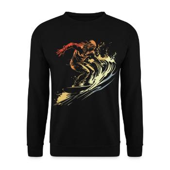 Surfing Vintage - Unisex Sweatshirt - black - Front - Alina (178cm) & Michal (187cm)