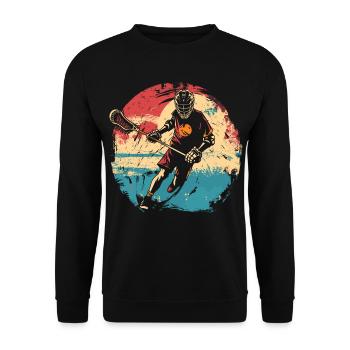 Joueur de crosse des années 80 - Sweat-shirt Unisexe - noir - Devant - Alina (178cm) & Michal (187cm)
