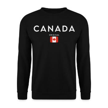 Flagge von Kanada, Kanadischer Stolz - Unisex Pullover - Schwarz - Vorne - Alina (178cm) & Michal (187cm)