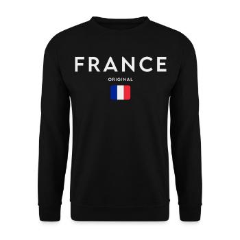 Drapeau de la France, fierté française - Sweat-shirt Unisexe - noir - Devant - Alina (178cm) & Michal (187cm)