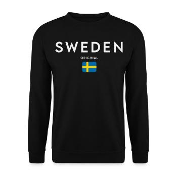 Flagge von Schweden, schwedischer Stolz - Unisex Pullover - Schwarz - Vorne - Alina (178cm) & Michal (187cm)