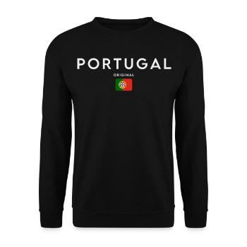 Flagge von Portugal, portugiesischer Stolz - Unisex Pullover - Schwarz - Vorne - Alina (178cm) & Michal (187cm)