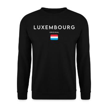 Flag of Luxembourg, Luxembourg pride - Unisex Sweatshirt - black - Front - Alina (178cm) & Michal (187cm)
