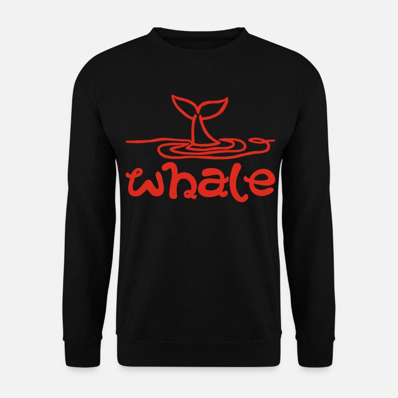 Das Zeichen des Wals (rot) - Unisex Pullover - Schwarz
